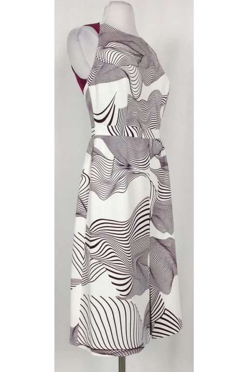 Carolina Herrera - White & Purple Printed Dress Sz 8