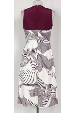 Carolina Herrera - White & Purple Printed Dress Sz 8