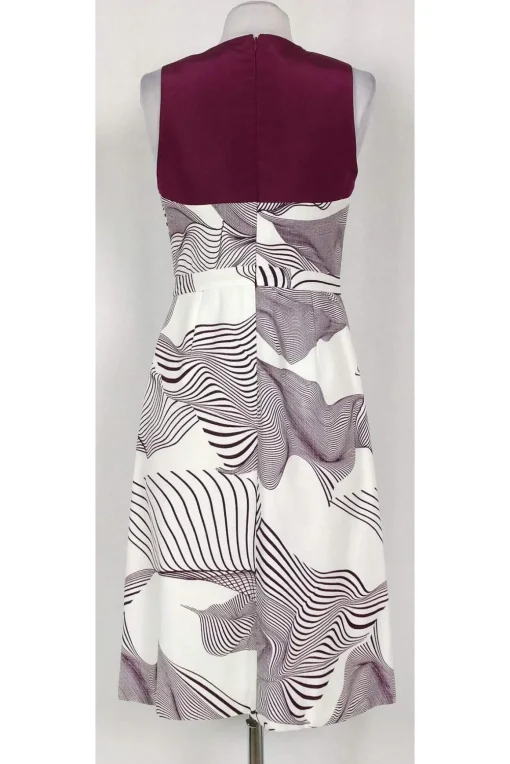 Carolina Herrera - White & Purple Printed Dress Sz 8