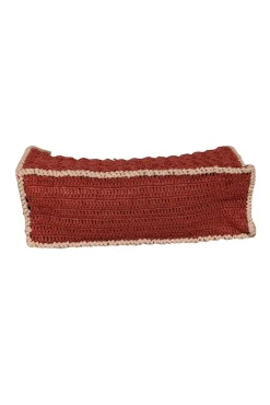 Carrie Forbes - Rust Orange & Beige Raffia Woven 