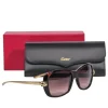 Cartier - Brown Tortoise Sunglasses w/ Gold Legs