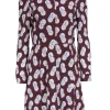 Carven - Burgundy & Floral Collared Dress Sz 2