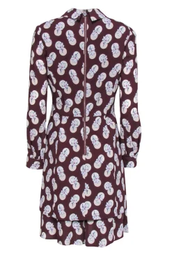 Carven - Burgundy & Floral Collared Dress Sz 2