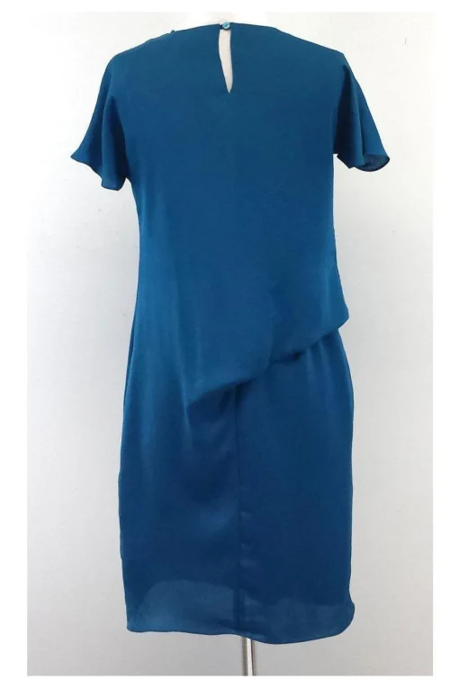 Carven - Teal Short Sleeve Gathered Waist Dress Sz 6