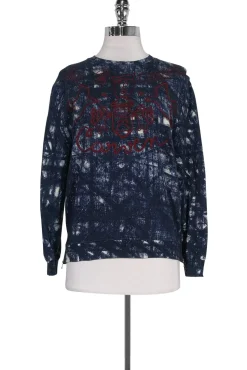 Carven - Tie Dye Zipper Embroidered Sweatshirt Sz S
