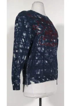 Carven - Tie Dye Zipper Embroidered Sweatshirt Sz S