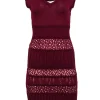 Catherine Malandrino - Burgundy Ribbed Knit Sleeveless Dress Sz S