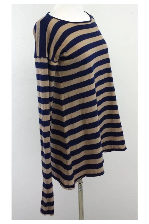 Catherine Malandrino - Navy & Tan Striped Sweater Sz S