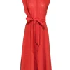 Cefinn - Red Sleeveless Button Front Sleeveless Dress Sz 4