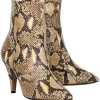 Celine - Tan Snake Skin Ankle Heel Booties Sz 6