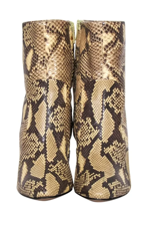 Celine - Tan Snake Skin Ankle Heel Booties Sz 6