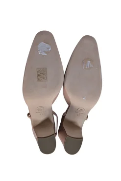 Chanel - Beige Two Tone Leather Sling Back Low Pumps Sz 11