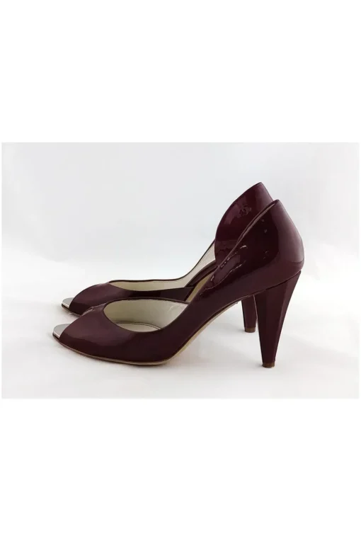 Chanel - Burgundy D'Orsay Heels Sz 6.5