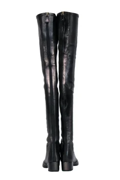 Chanel - Gunmetal Shiny Over-the-Knee 