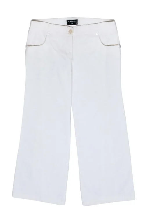 Chanel - White Cropped Denim Pants Sz 8