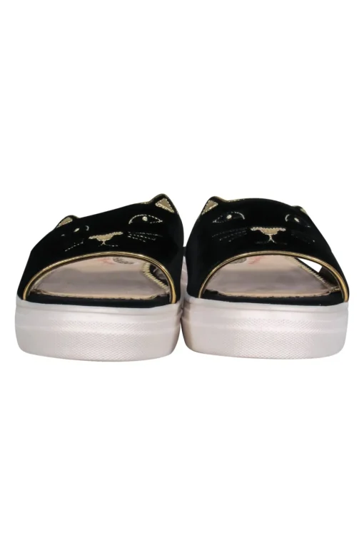 Charlotte Olympia - Black Suede Cat Face Sides Sz 11