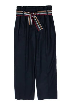 Chinti & Parker - Navy Paperbag Pants w/ Stitched Belt Sz 6