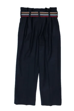 Chinti & Parker - Navy Paperbag Pants w/ Stitched Belt Sz 6