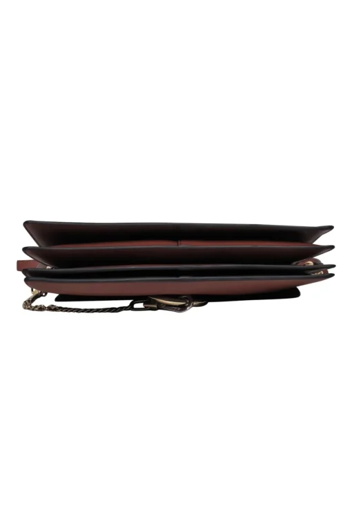 Chloe - Brown Leather & Suede Fold-Over "Faye" Shoulder Bag w/ Ring Hardware