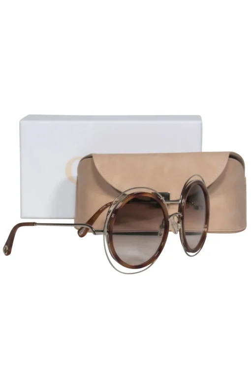 Chloe - Brown Tortoise Large Round Sunglasses