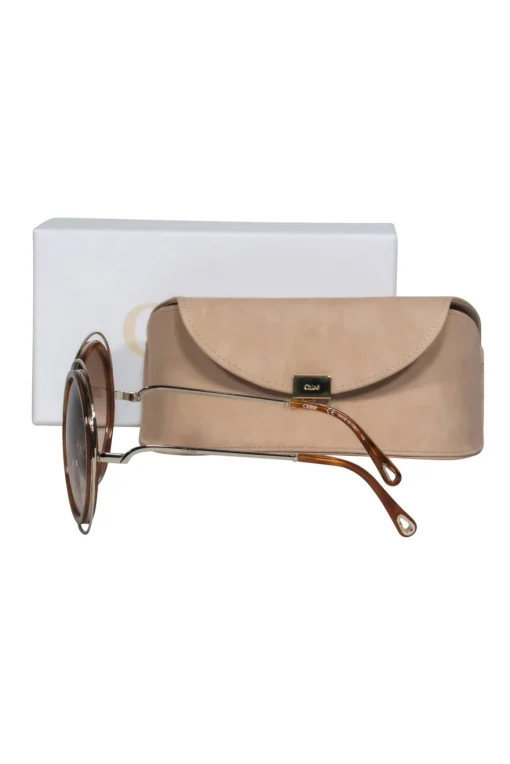 Chloe - Brown Tortoise Large Round Sunglasses