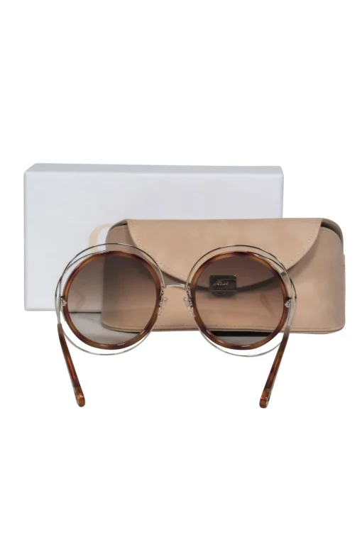 Chloe - Brown Tortoise Large Round Sunglasses