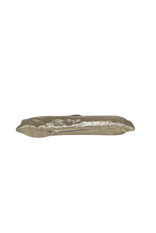 Chloe - Gold Metallic Leather Long Clutch