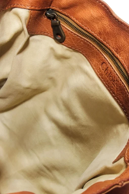 Chloe - Tan Leather Rectangular Shoulder Bag