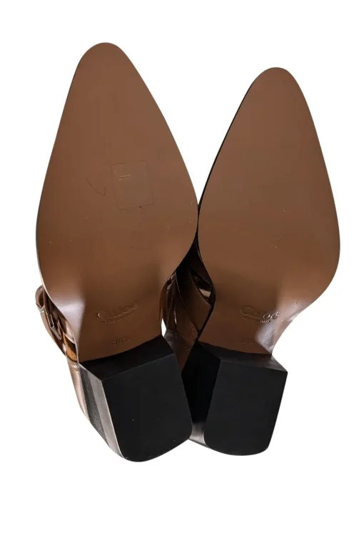 Chloe - Tan Suede & Leather Cut Out Short Boots Sz 6.5