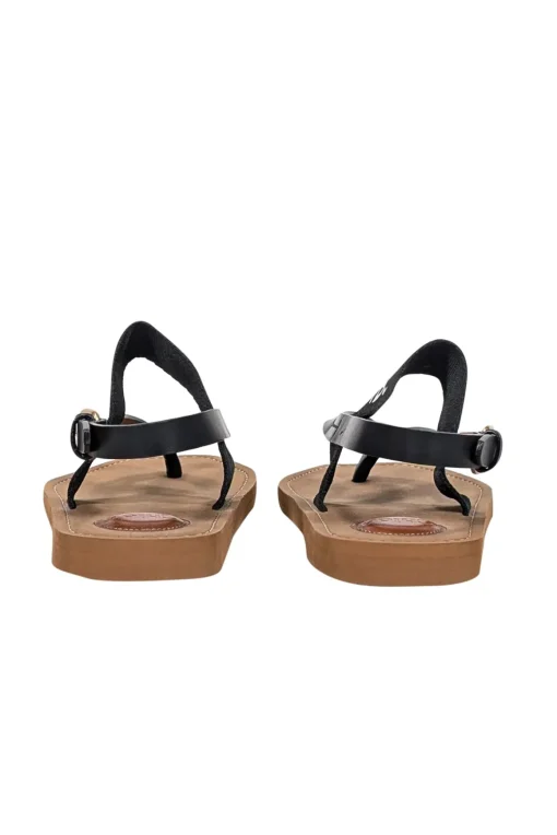 Chloe - Tan w/ Black Logo Strappy Sandals Sz 11