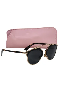 Christian Dior - Black & Gold Aviator Sunglasses