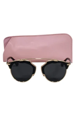 Christian Dior - Black & Gold Aviator Sunglasses