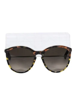 Christian Dior - Brown Tortoise Round Frame Sunglasses