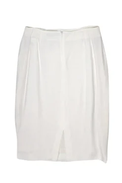 Christian Dior - Ivory Crepe Satin Pencil Skirt Sz M