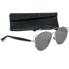 Christian Dior - Silver Frame Aviator w/ Mirrored Black Lenses
