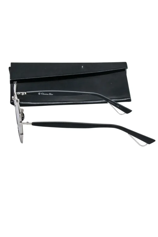 Christian Dior - Silver Frame Aviator w/ Mirrored Black Lenses