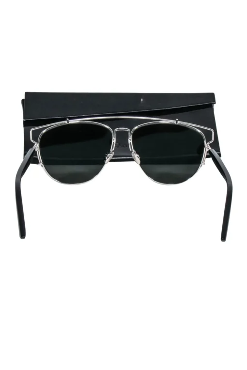 Christian Dior - Silver Frame Aviator w/ Mirrored Black Lenses