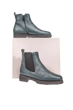 Christina Elle - Hunter Green Leather Short Boots Sz 8.5