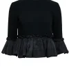 Cinq a Sept - Black Ruffled Peplum Top Sz XS