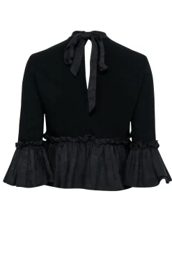 Cinq a Sept - Black Ruffled Peplum Top Sz XS