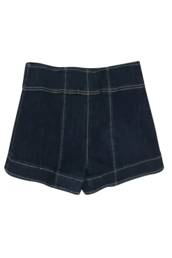 Cinq a Sept - Dark Wash High Waisted Denim Shorts w/ Contrast Stitching Sz 0