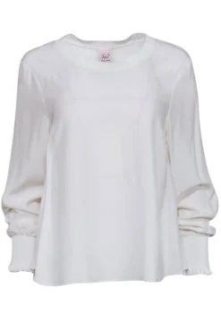 Cinq a Sept - Ivory Silk Long Sleeve Blouse Sz M