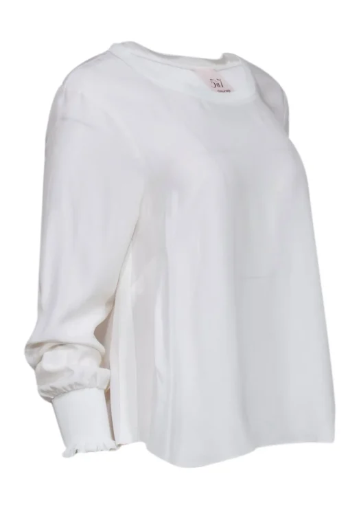 Cinq a Sept - Ivory Silk Long Sleeve Blouse Sz M