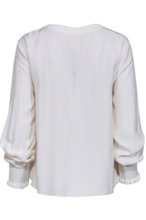 Cinq a Sept - Ivory Silk Long Sleeve Blouse Sz M