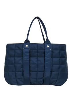 Clare V. - Navy Quilted Puffer "Trapezienne" Tote