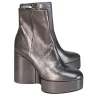 Clergerie Paris - Silver Gunmetal Metallic Wedge Booties Sz 9