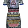 Clover Canyon - Neoprene Digital Print Short Sleeve Midi Dress Sz L