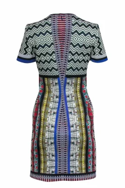 Clover Canyon - Neoprene Digital Print Short Sleeve Midi Dress Sz L