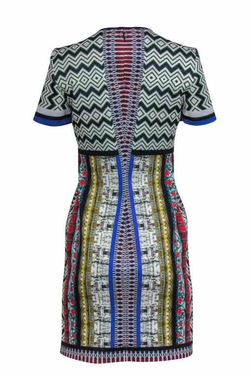 Clover Canyon - Neoprene Digital Print Short Sleeve Midi Dress Sz L