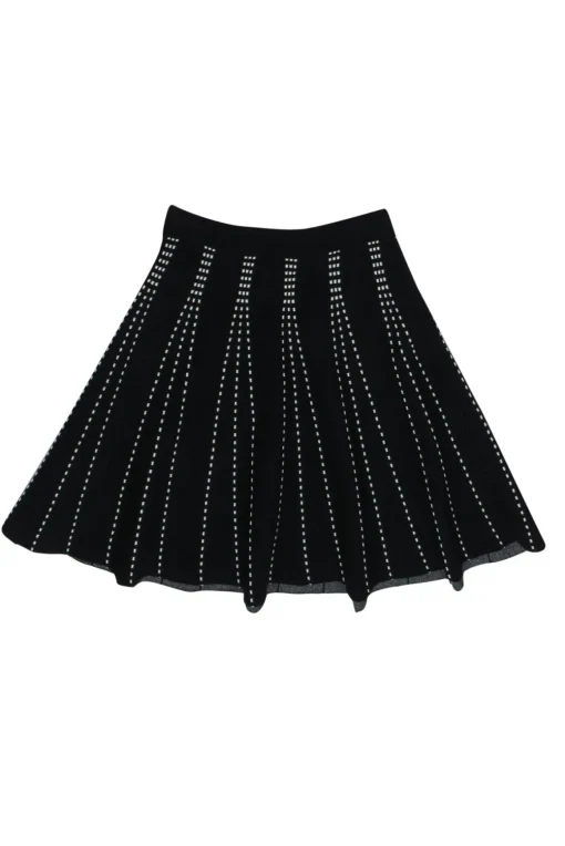 Club Monaco - Black & White Knit "Plunetta" Circle Skirt Sz XS